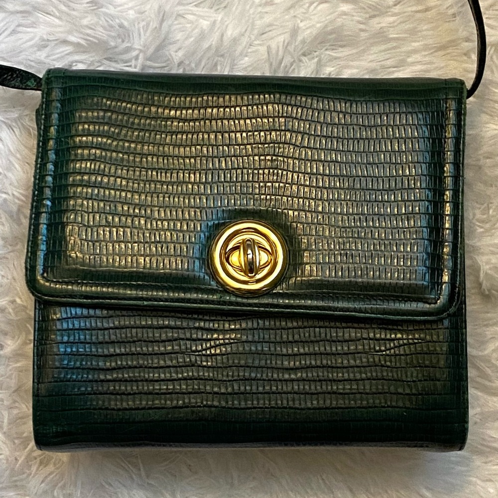 Faux crocodile vintage crossbody purse